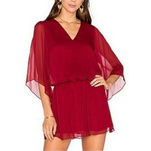 Alice + Olivia Lyla Blouson V-Neck Dress Bell Sleeves Holiday XS